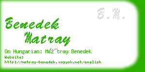 benedek matray business card